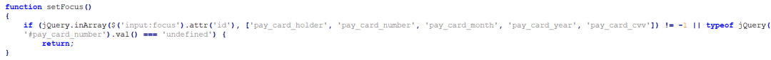 All mouse events will call the setfocus function.