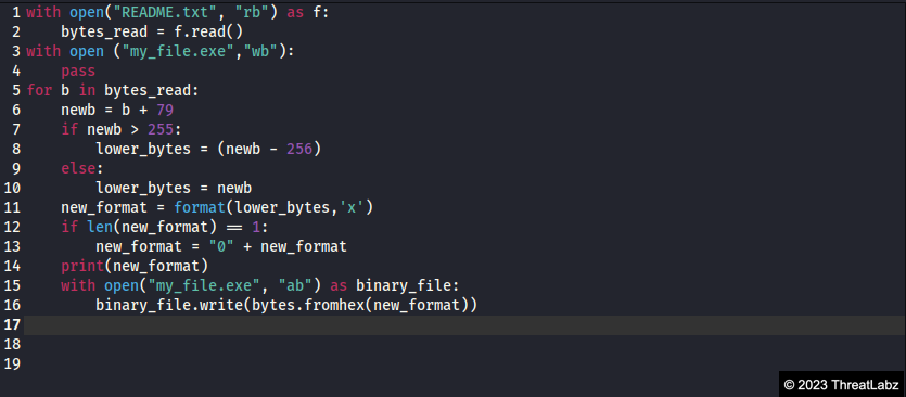 Fig.14 - Python script to decode payload