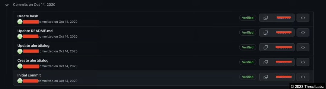 Figure 6: First commit in the GitHub account. Activity started in October 2020