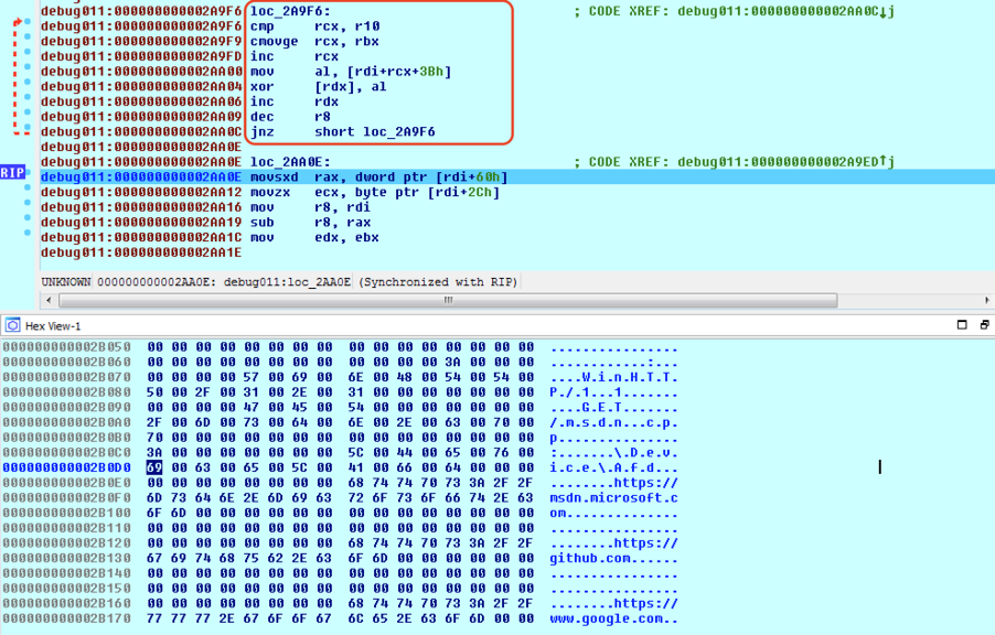 decryption of data in buffer