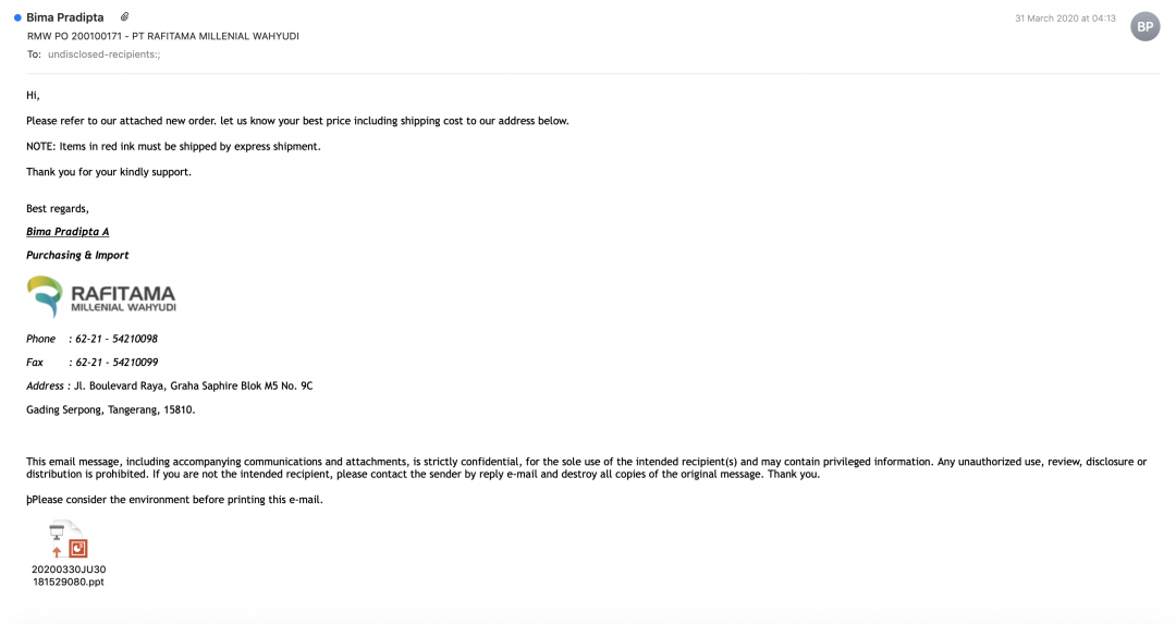 Email sent to users in Indonesia