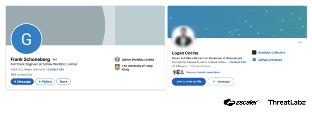 Figure 7: Fake LinkedIn WageMole profiles.