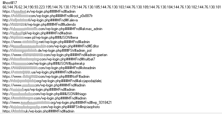 Figure 15: Brute Force attack on wordPress sites