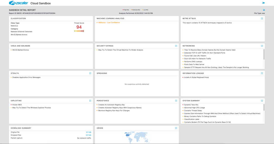 Zscaler cloud sandbox