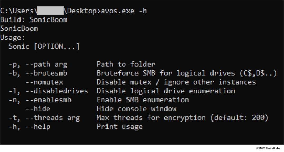 AvosLocker command line arguments