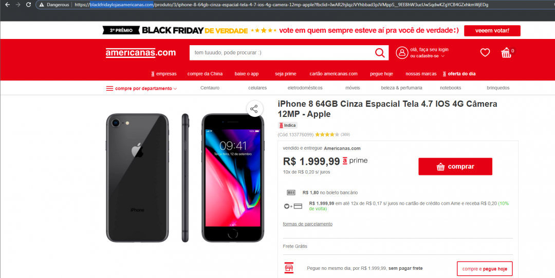 Black Friday Phishing via new domain