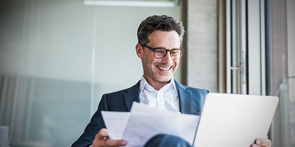 Man looking at computer