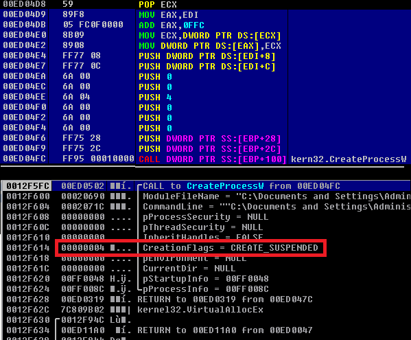 Spawns process in Suspended mode for injection