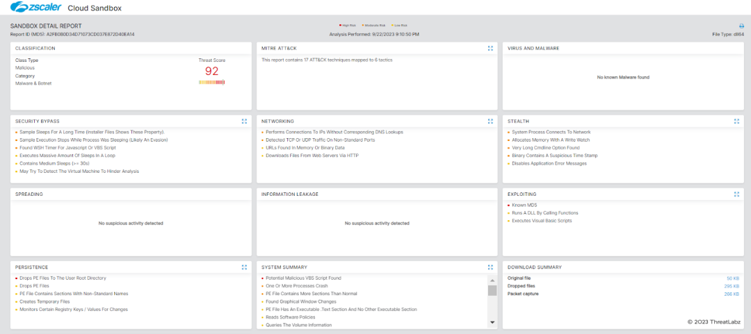 Figure 5: Zscaler Cloud Sandbox