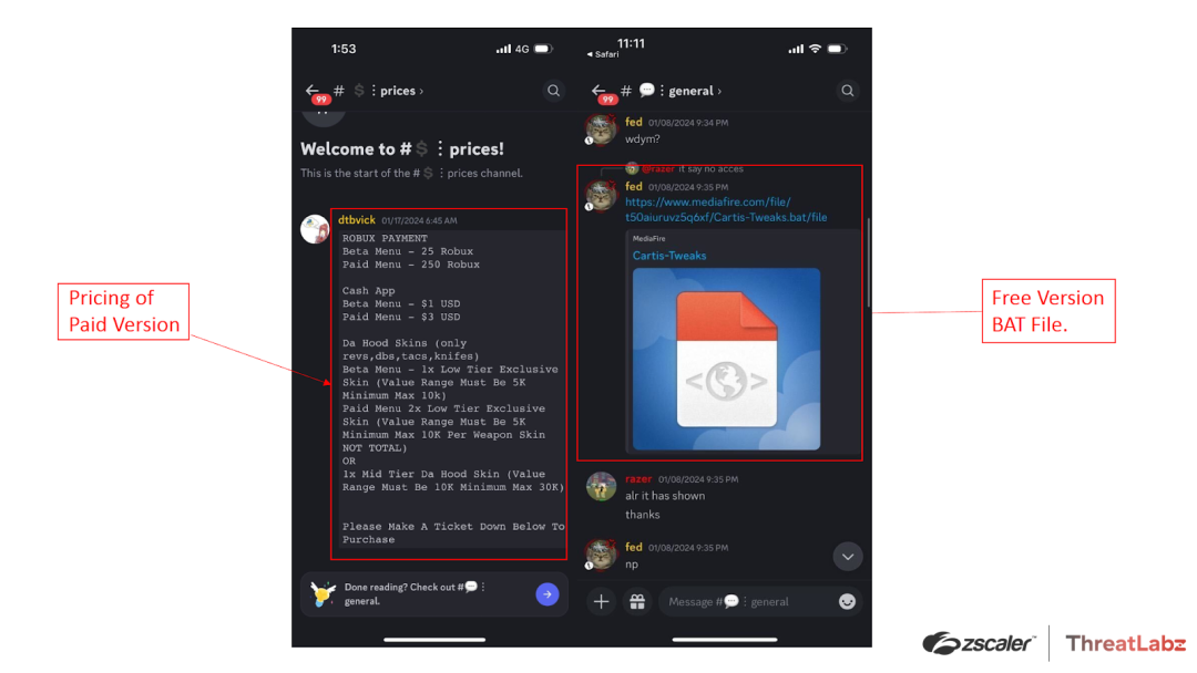 Figure 2: An example of the Discord group advertising FPS optimization files to distribute Tweaks malware.