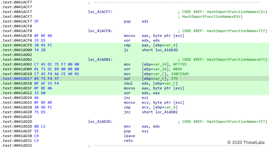 Figure 3. Example Mystic Stealer constant obfuscation technique