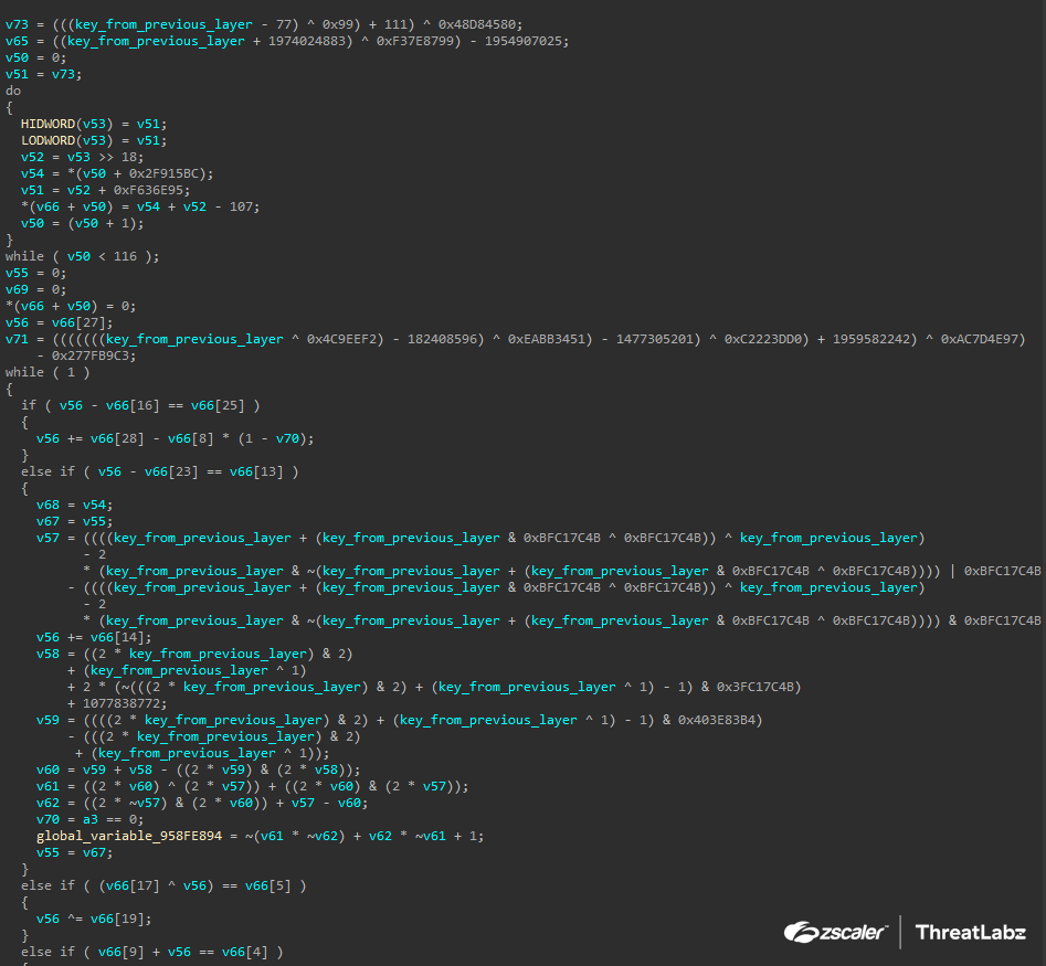 Raspberry Robin layer decryption using a global variable.