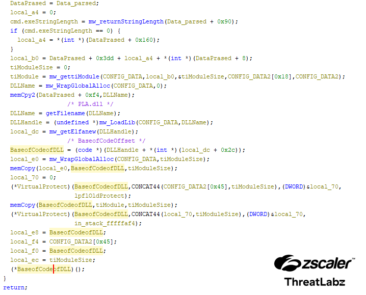 Figure 4: The decompiled output for the injection of the second stage.