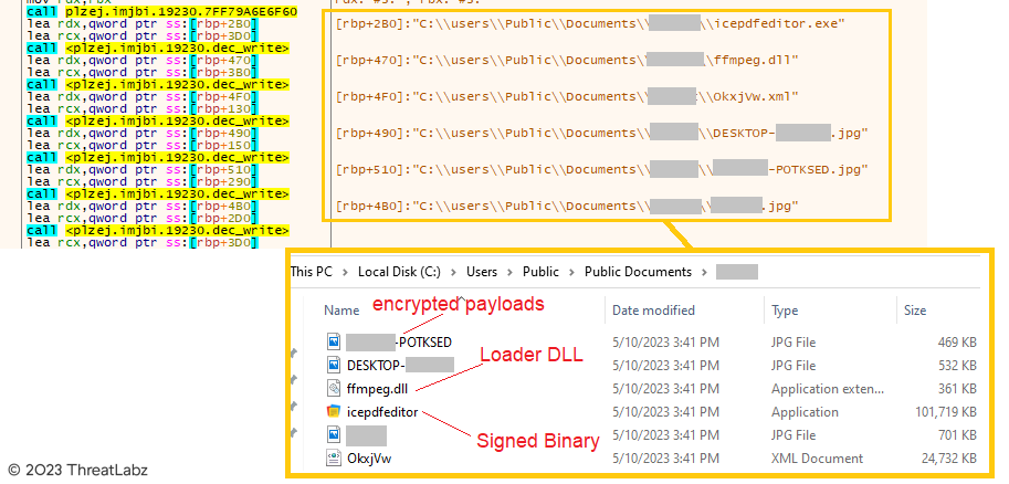 Figure 11 - Multiple payloads downloaded in the public documents folder.