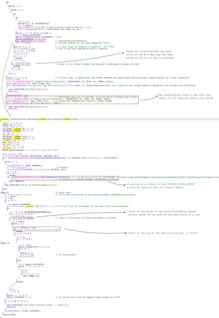 The code snippet to obtain the constant value between two adjacent bigpools representing the Base Block