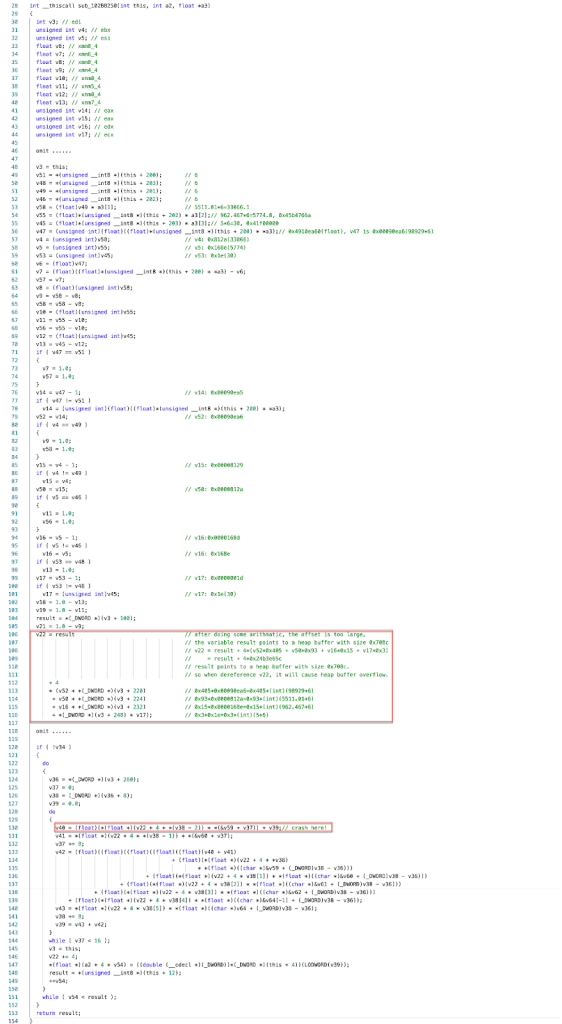 The pseudocode of sub_102BB250