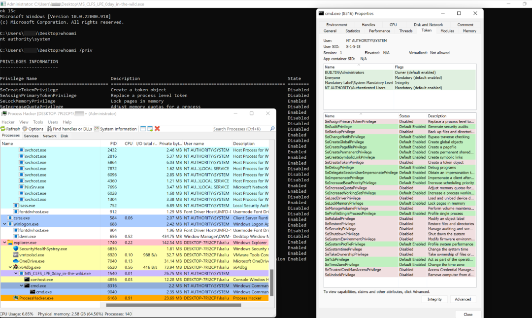 Spawn a cmd with SYSTEM privilege