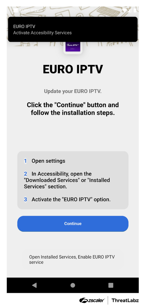 Figure 2: Example Copybara disguised as an IPTV application.