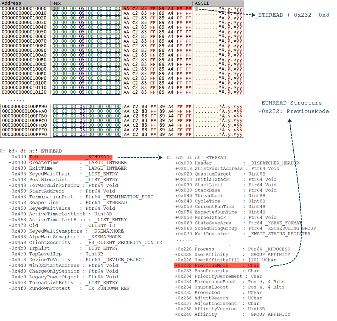 The layout of the memory region (0x10000~0x1010000)