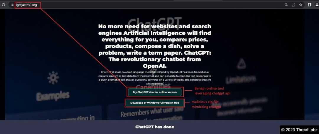 Fig 4. - Downloading domain luring users to download fake chatgpt tool