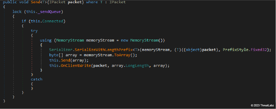   BX RAT serializes a packet instance as an array of integers