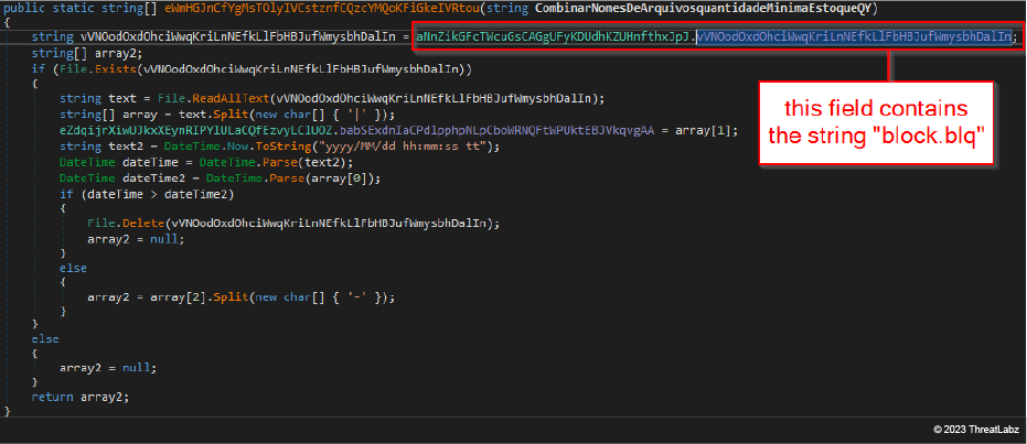 Figure 8: JanelaRAT code snippet implementing the parser for block.blq file content