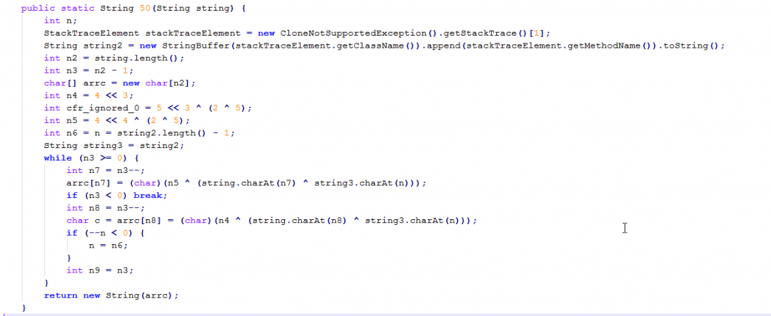 Stage 2 string decryption routine.