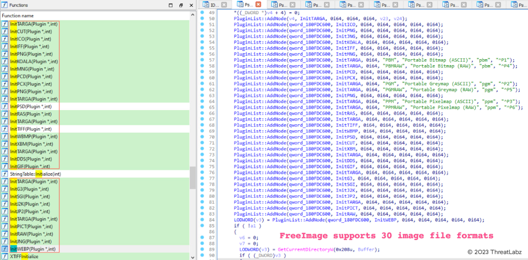 Figure 28: FreeImage supports 30 image file formats