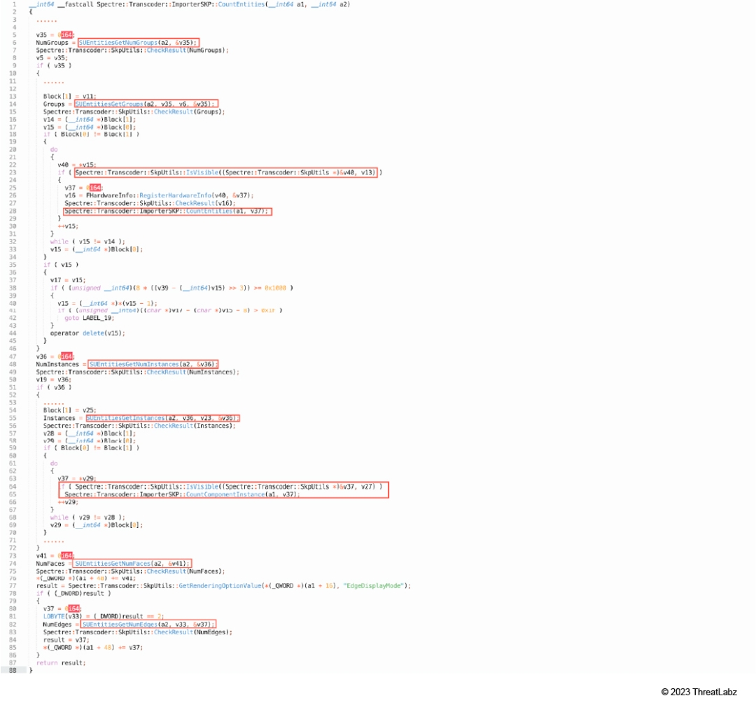 Figure 8: Spectre::Transcoder::ImporterSKP::CountEntities