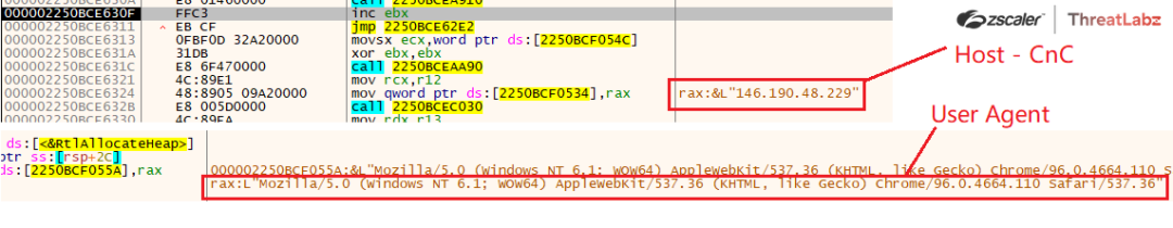 Fig 27. Demon Configuration - Host (CnC) and UserAgent parsed