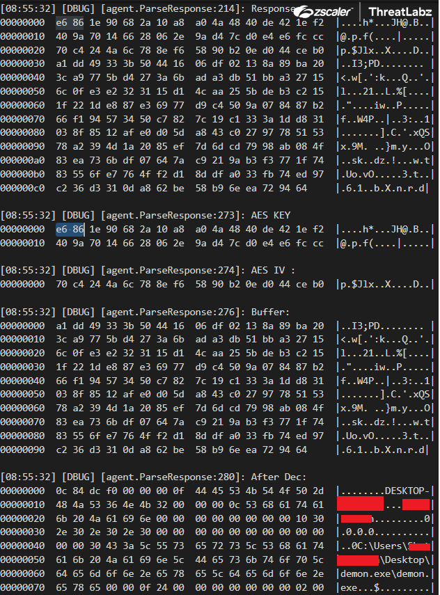 Fig 30. Check In Request - Metadata packet parsed by the Team Server