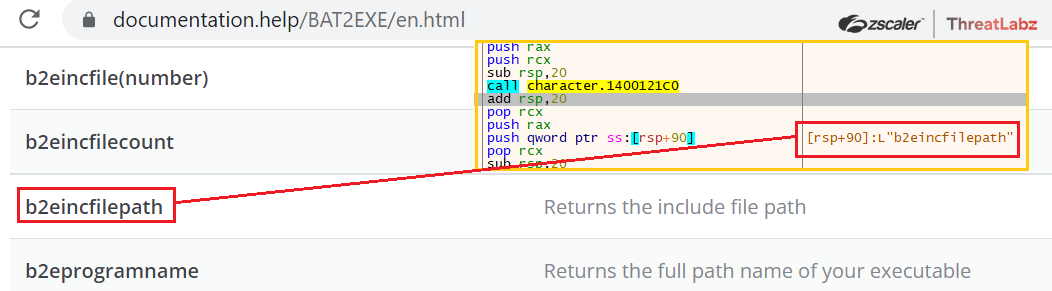 Fig 5. BAT2EXE argument used in the downloader binary