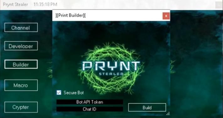 Prynt Stealer builder