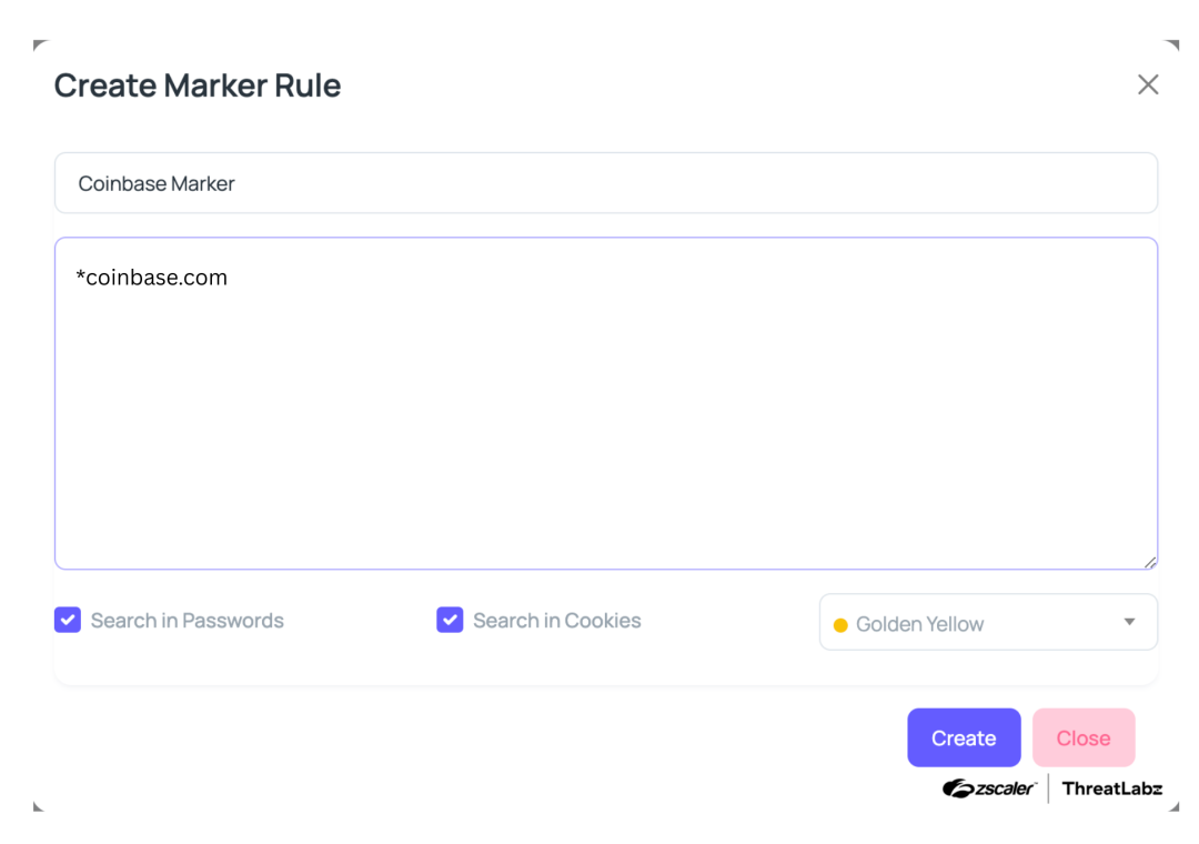 StealC V2 Marker rule which will search for coinbase.com.