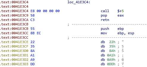 Xloader PUSHEBP encrypted block