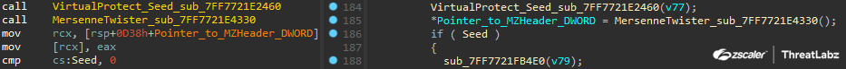 Figure 4: Decompiled code where the seed is first created.