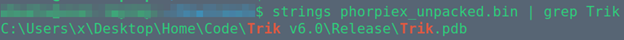 PDB strings found in the latest Phorpiex/Trik variant