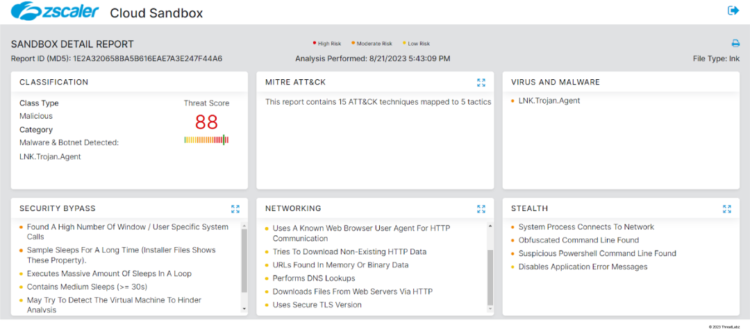 Zscaler sandbox detection